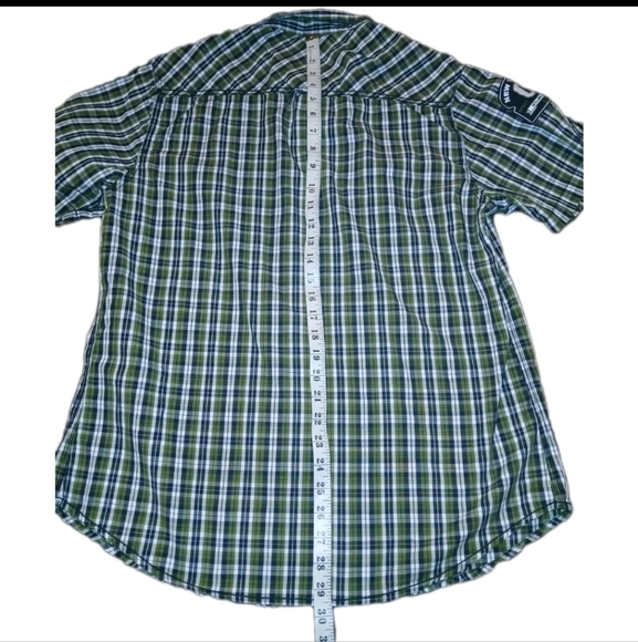 The Rolling Paper Company Green Plaid Button Down Shirt Size: XL Short Sleeved - Picture 2 of 11